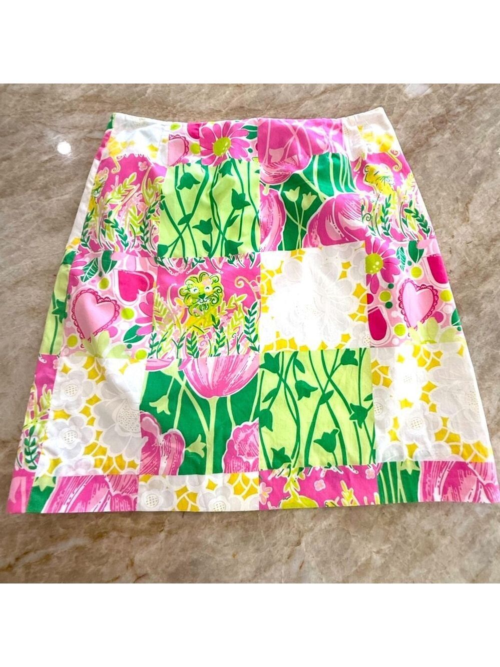 Lilly Pulitzer Pink and Green Pencil Skirt Resort Wear